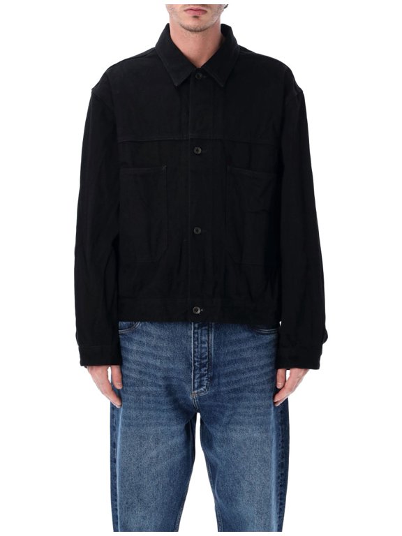 Stein Boxy Stropicciato Black Denim Jacket (Men's)