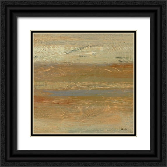 Studio Nova 12x12 Black Ornate Wood Framed with Double Matting Museum Art Print Titled - Siena Abstract V
