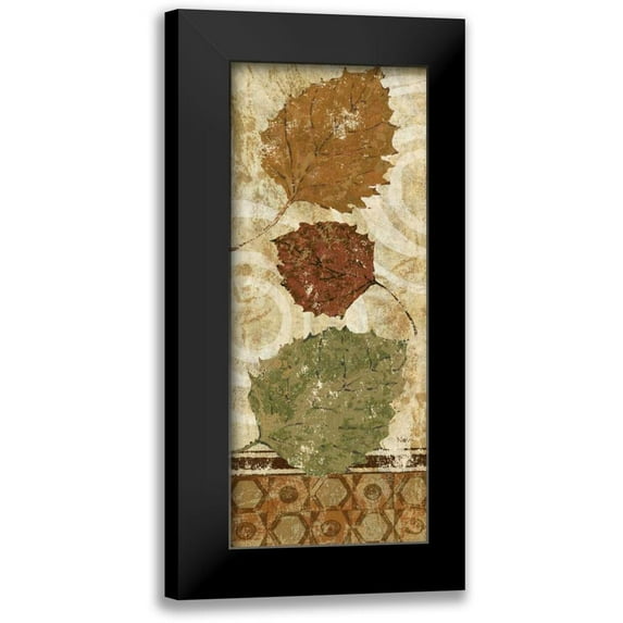 Studio Nova 12x24 Black Modern Framed Museum Art Print Titled - Golden Autumn Panel II