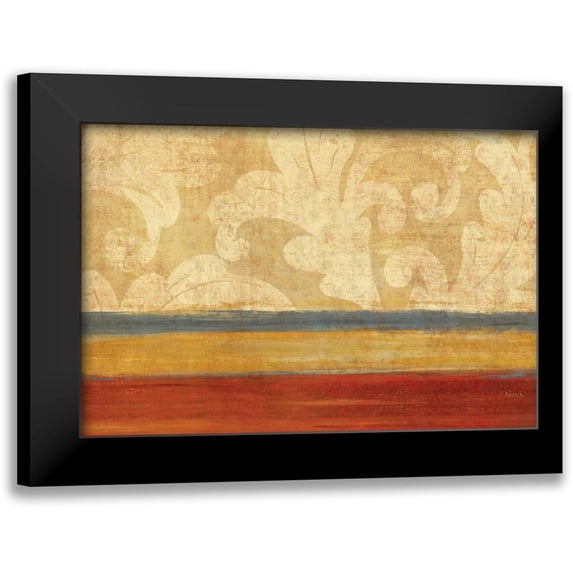 Studio Nova 14x11 Black Modern Framed Museum Art Print Titled - Tapestry Stripe Landscape