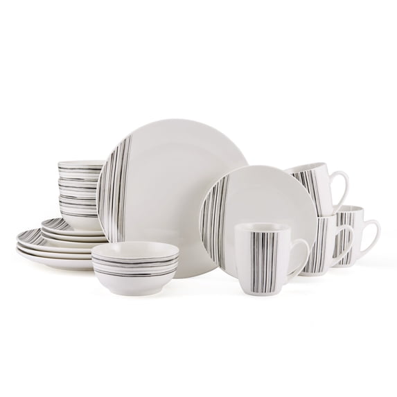 Studio Nova 16-Piece Black Porcelain Dinnerware Set