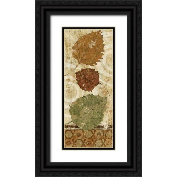 Studio Nova 8x14 Black Ornate Wood Framed with Double Matting Museum Art Print Titled - Golden Autumn Panel II