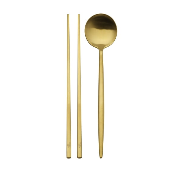 Studio Nova Premium 18/10 Stainless Steel Gold Chopsticks & Spoon Set