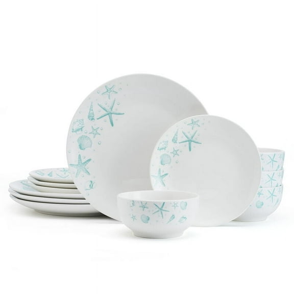 Studio Nova Tahiti 12 Piece Poreclain Dinnerware Set White