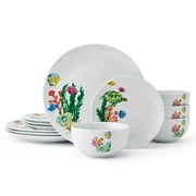 Studio Nova Underwater Life 12 Piece Porcelain Dinnerware Set White