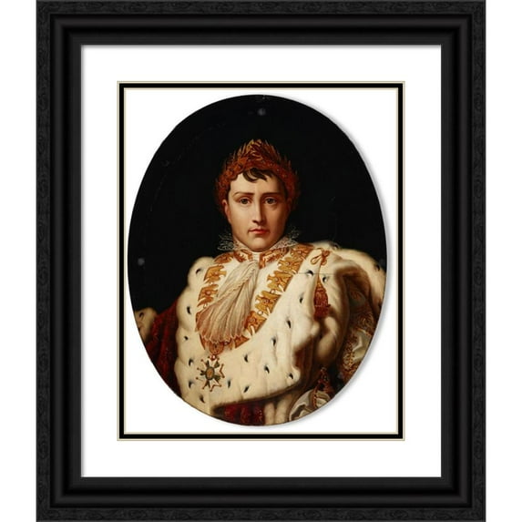 Studio Of François Gérard 15x18 Black Ornate Wood Framed Double Matted Museum Art Print Titled - Portrait of Napoleon Bonaparte (1769-1821