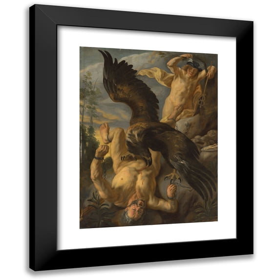 Studio Of Jacob Jordaens 11x14 Black Modern Framed Museum Art Print Titled - Prometheus Bound