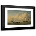 thumbnail image 1 of Studio Of Willem Van De Velde II 14x11 Black Modern Framed Museum Art Print Titled - A Galliot at Anchor with Two Fishing Boats Close to the Shore, 1 of 5