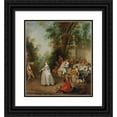 thumbnail image 1 of Studio Of&nbsp;Nicolas Lancret 12x13 Black Ornate Wood Framed Double Matted Museum Art Print Titled: Lunch in a Park, 1 of 5