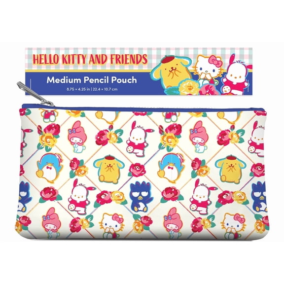 Studio Oh! Hello Kitty & Friends Wildflowers Medium Pencil Pouch, 8.75" x 4.25"