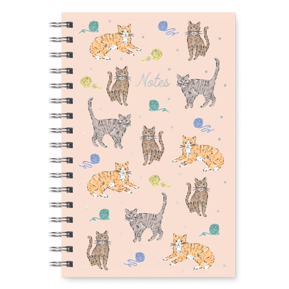 Studio Oh! Tabby Cats Medium Spiral Notebook with 160 Lined Pages