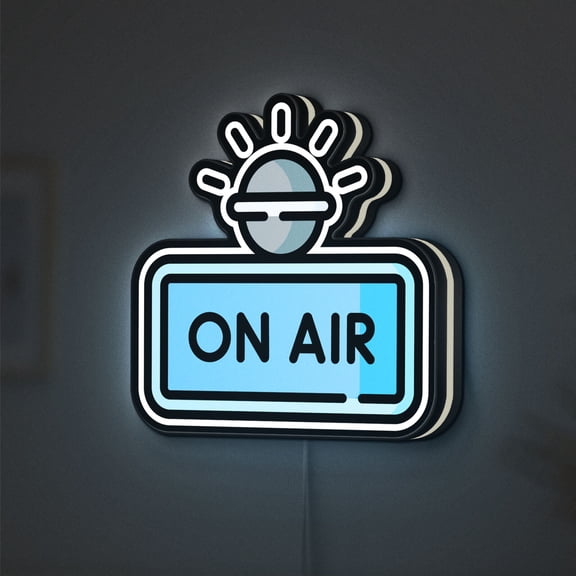Studio On Air 3D Novelty Light Box, Live Program Sign Decor for Broadcasting Spaces (Height 16 inch, 40cm)
