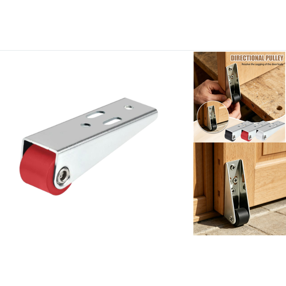Studio Partition Tracking Caster, Vertical Track Roller Wheel, High Visibility Linear Sliding Rail Guide With Extended Stabilizing Base Plate For DIY Furniture, Red, 1 Pack
