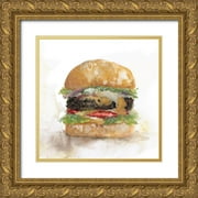 Studio Pasion-Fox 15x15 Gold Ornate Wood Framed with Double Matting Museum Art Print Titled - Burger