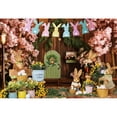 thumbnail image 1 of Studio Photo Background Photography Portrait Baby Bunny Eggs Colorful Grass Green Garden Spring Backdrop Board Wood Easter, 1 of 5