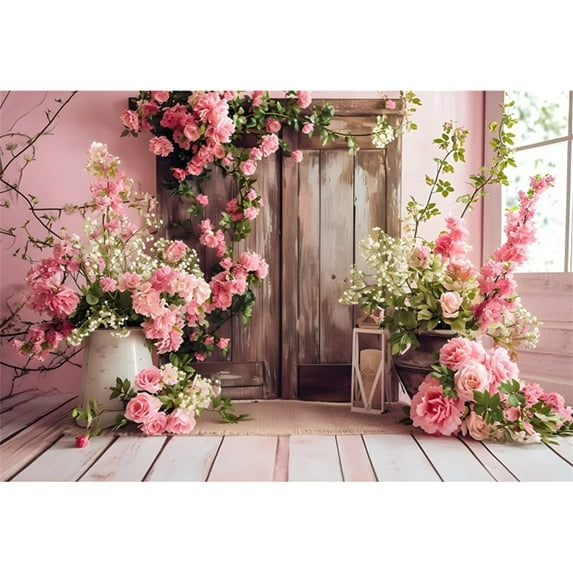 Studio Photo Background Photography Portrait Kid Birthday Shower Baby Floral Spring Door Arch Backdrop Wedding Flower Abstract