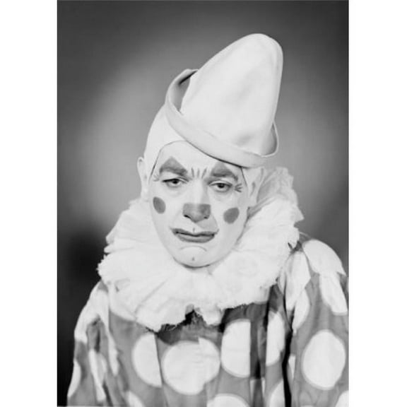 Studio Portrait of Sad Clown Poster Print - 24 x 36 - Large