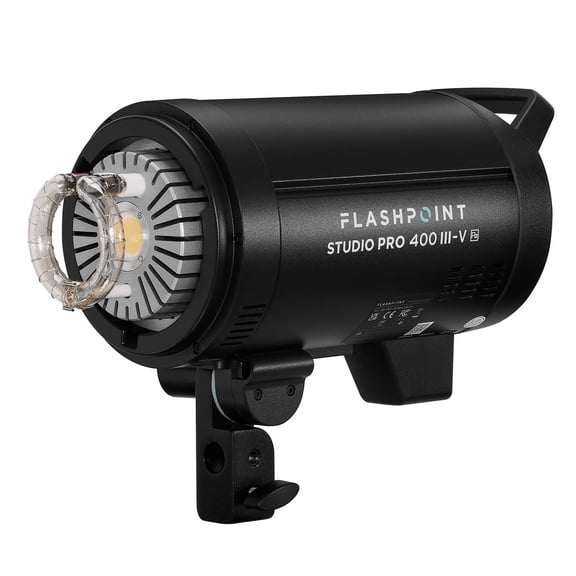 Flashpoint Studio Pro 400 III-V 400Ws R2 Monolight Strobe Flash with 30W LED Modeling Lamp, Bowens Mount Strobe Light for Photography, R2 2.4GHz Wireless Studio Light with 1.0s Max Recycle Time