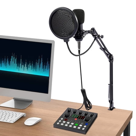 Studio Recording Kit Microphone Set Music Podcast Equipment Mixer Condenser Home New