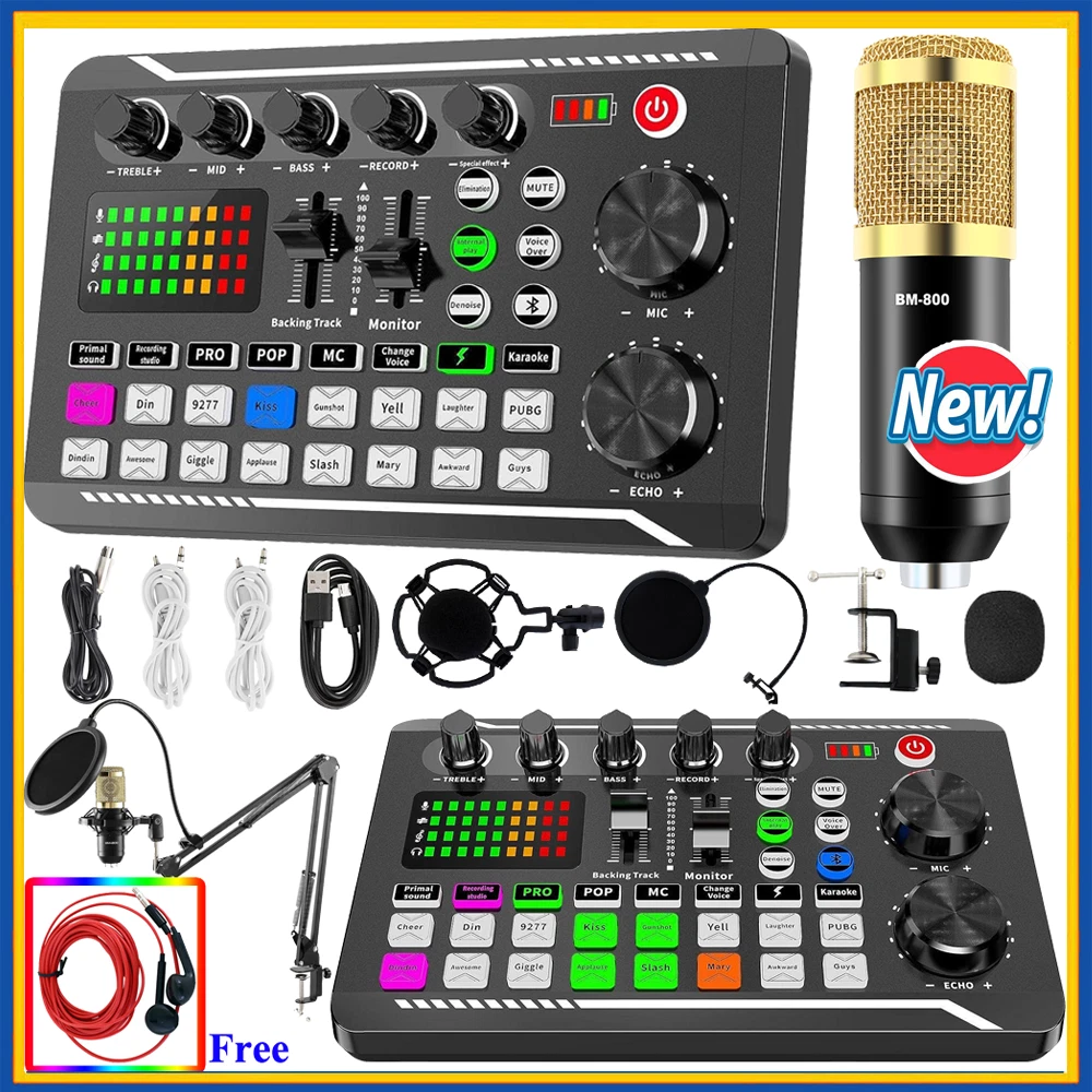 Studio Recording Kit Podcast Music Mixer Equipment Condenser Microphone BM-800
