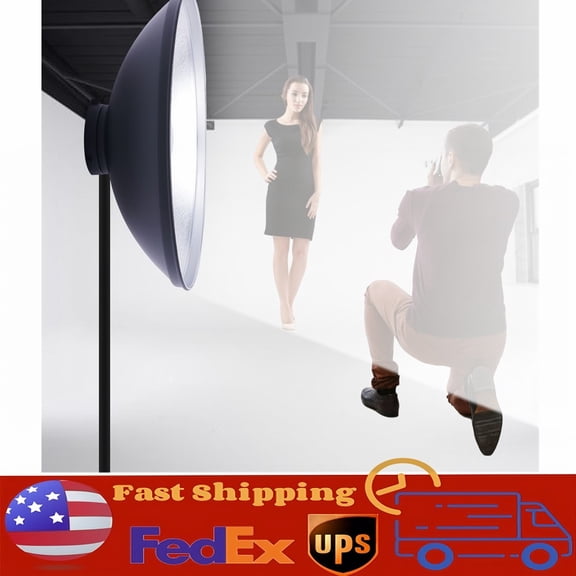 Studio Reflector 16" Beauty Dish Standard Bowens Mount Flash Head Strobe Mount|