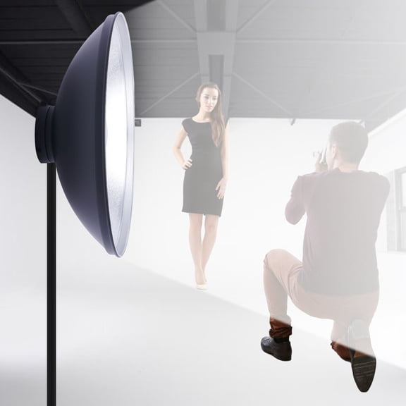 Studio Reflector 26" Beauty Dish Standard Bowens Mount Flash Head Strobe Mount|