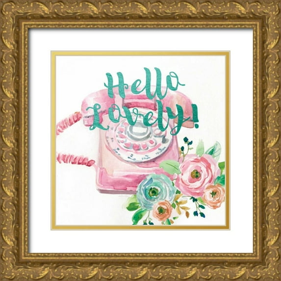 Studio Rofino 12x12 Gold Ornate Wood Framed with Double Matting Museum Art Print Titled - Hello Lovely!
