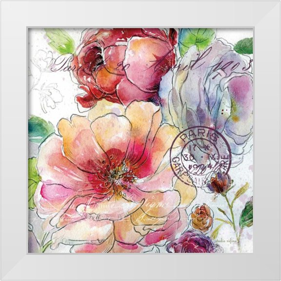 Studio Rofino 12x12 White Modern Wood Framed Museum Art Print Titled - Flora Bella 1