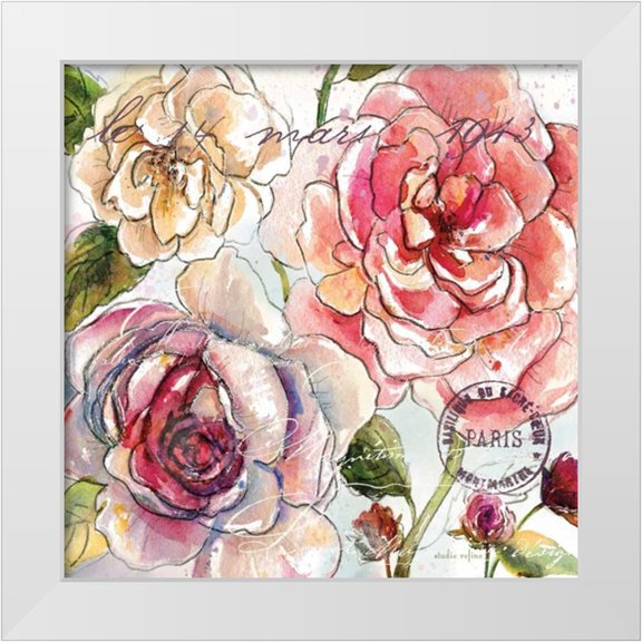 Studio Rofino 12x12 White Modern Wood Framed Museum Art Print Titled - Flora Bella 2