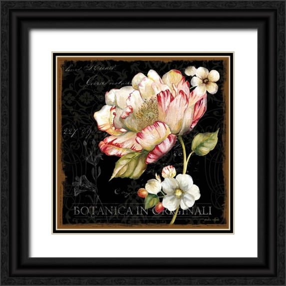 Studio Rofino 15x15 Black Ornate Wood Framed with Double Matting Museum Art Print Titled - Dusk Flower 2