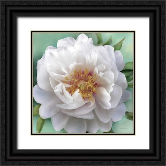 Studio Rofino 20x20 Black Ornate Wood Framed with Double Matting Museum Art Print Titled - Floral Muse