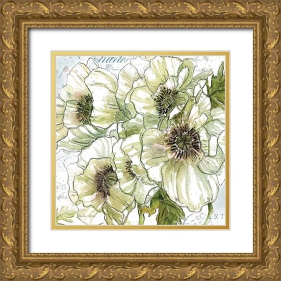 Studio Rofino 20x20 Gold Ornate Wood Framed with Double Matting Museum Art Print Titled - Bliss Bouquet 1