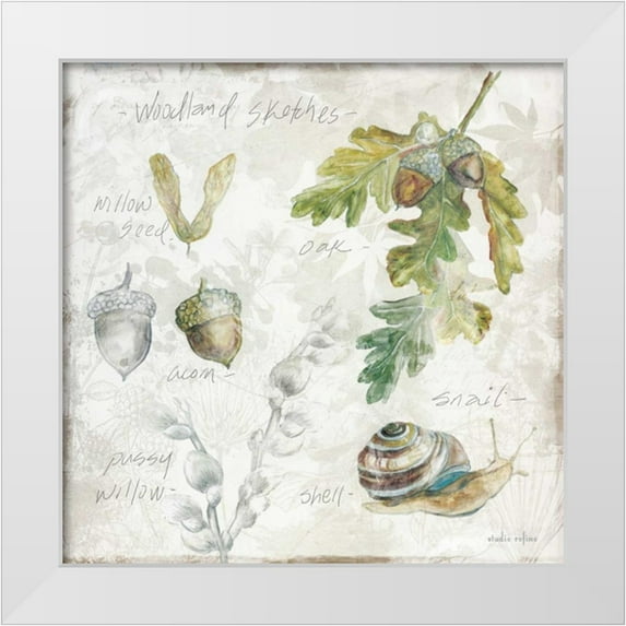 Studio Rofino 26x26 White Modern Wood Framed Museum Art Print Titled - Outdoor Diary 2