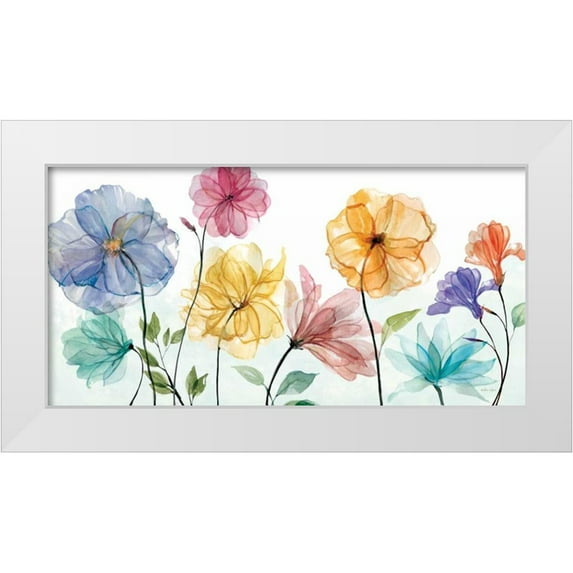 Studio Rofino 32x18 White Modern Wood Framed Museum Art Print Titled - Jardin Transparente