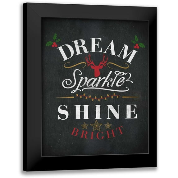 Studio, SD Graphics 12x14 Black Modern Framed Museum Art Print Titled - Dream Shine Chalk I