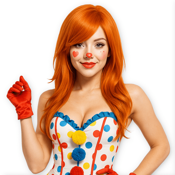 Studio Salon Nicki Long Bright Orange Wig with Side Bangs