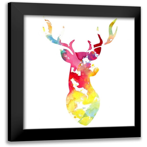 Studio, Sd Graphics 12x12 Black Modern Framed Museum Art Print Titled - Golden Deer Bust