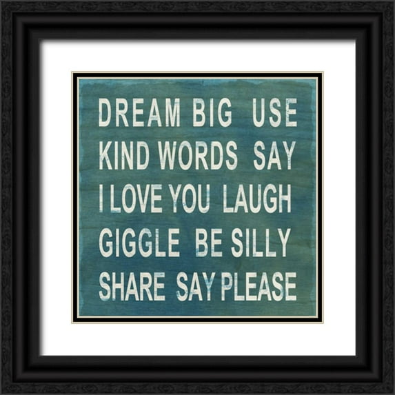 Studio, Sd Graphics 12x12 Black Ornate Wood Framed with Double Matting Museum Art Print Titled - Dream Big
