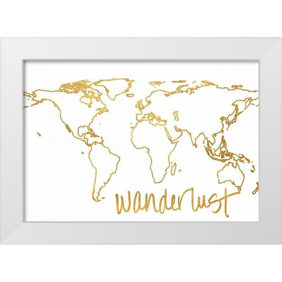 Studio, Sd Graphics 14x11 White Modern Wood Framed Museum Art Print Titled - Gold Wanderlust