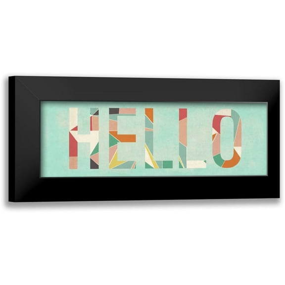 Studio, Sd Graphics 14x7 Black Modern Framed Museum Art Print Titled - Hello