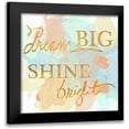 thumbnail image 1 of Studio, Sd Graphics 15x15 Black Modern Framed Museum Art Print Titled - Dream Big and Work Hard Watercolor I, 1 of 5