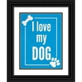 thumbnail image 1 of Studio, Sd Graphics 19x24 Black Ornate Wood Framed with Double Matting Museum Art Print Titled - Love my Dog Blue, 1 of 4