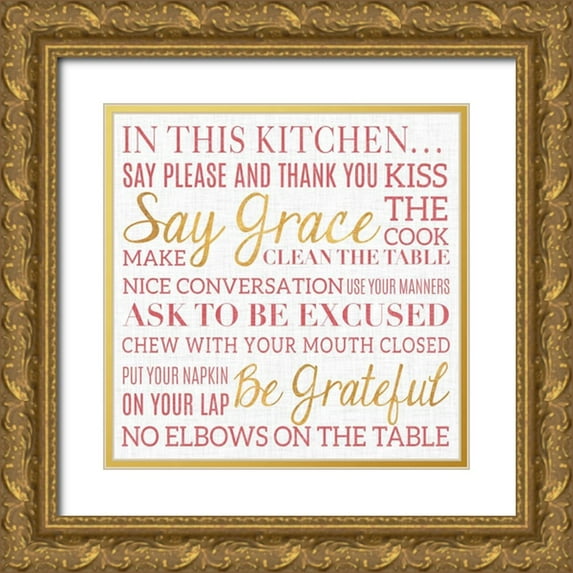 Studio, Sd Graphics 20x20 Gold Ornate Wood Framed with Double Matting Museum Art Print Titled - In This Kitchen