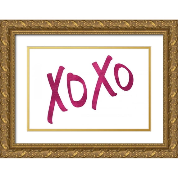 Studio, Sd Graphics 24x17 Gold Ornate Wood Framed with Double Matting Museum Art Print Titled - Romantic Pink XOXO