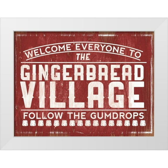 Studio, Sd Graphics 24x19 White Modern Wood Framed Museum Art Print Titled - Holiday Wooden Signs II