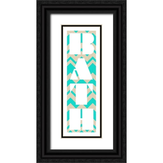 Studio, Sd Graphics 9x18 Black Ornate Wood Framed with Double Matting Museum Art Print Titled - Bathing in Chevron