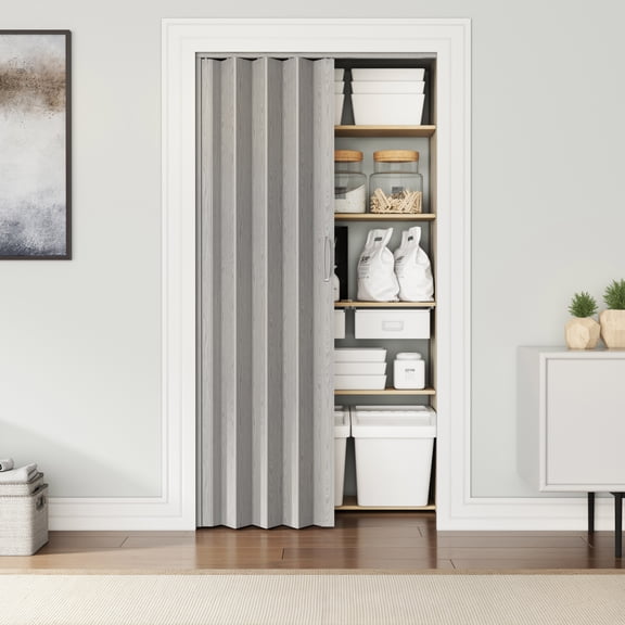 Studio Series 36" W PVC Foldable Accordion Doors, Grey