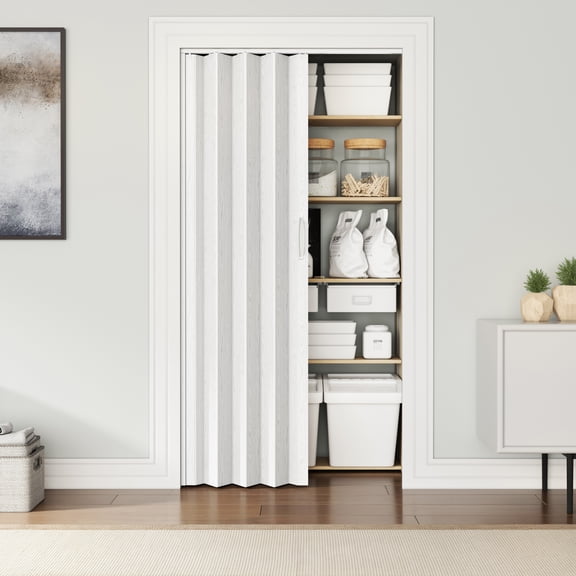 Studio Series 48" W PVC Foldable Accordion Doors, White