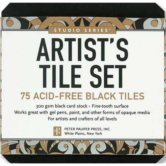 Studio Series Artist's Tile Set: Black: 75 Acid-Free Black Tiles, (Hardcover)