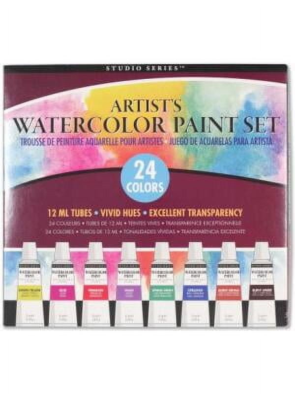 Artist's 24-Color Watercolor Paint Set with Vivid Hues